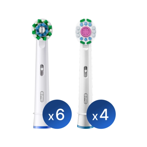 Набор насадок Oral-B: CrossAction (6 шт), 3D White (4 шт) 0