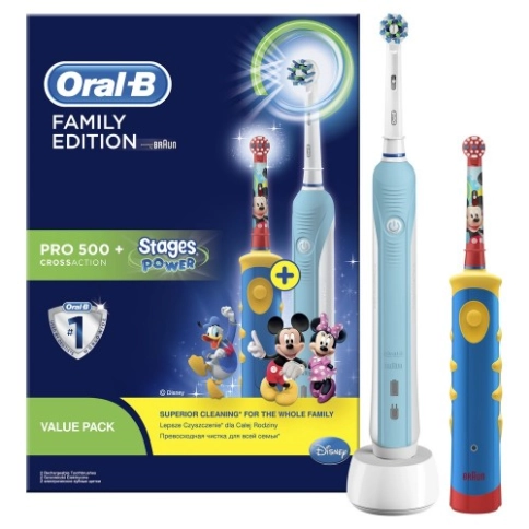 Набор электрических зубных щеток Oral-B Family Pack (Professional Care 500 + Kids D10.513K) 1