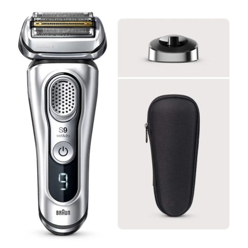 Электробритва Braun Series 9 9330s с зарядной станцией и тканевым футляром 0