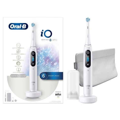 Электрическая зубная щетка Oral-B iO 8 White Alabaster Special Edition + ПОДАРОК: Насадка Gentle Care, 2шт 2