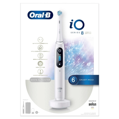 Электрическая зубная щетка Oral-B iO 8 White Alabaster Special Edition + ПОДАРОК: Насадка Gentle Care, 2шт 16