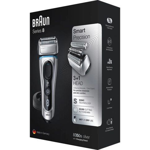 Электробритва Braun Series 8 8350s с зарядной станцией и тканевым футляром (уценка) 7