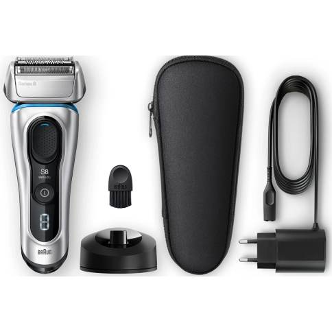 Электробритва Braun Series 8 8350s с зарядной станцией и тканевым футляром (уценка) 1