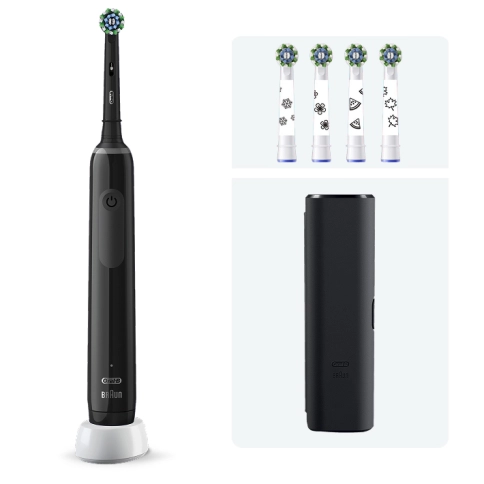 Электрическая зубная щетка Oral-B Pro 3 черная, насадки Cross Action 4 шт 0