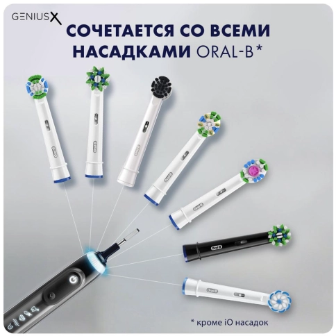 Электрическая зубная щетка Oral-B GeniusX 20000N Black D706.513.6+Насадка Cross Action 2