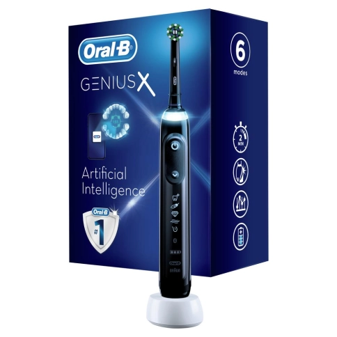 Электрическая зубная щетка Oral-B GeniusX 20000N Black D706.513.6+Насадка Cross Action 1