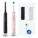 Электрические зубные щетки Oral-B Pro 3 3500 розовая и черная + Насадка для эффективной чистки Oral-B CrossAction (10 шт) 0