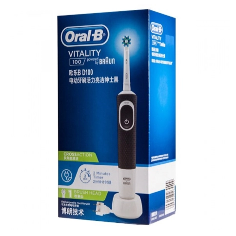Электрическая зубная щетка Oral-B Vitality черная CrossAction 12 Электрическая зубная щетка Oral-B Vitality черная CrossAction 12