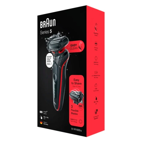 Электробритва Braun Series 5 51-R1000S Black/Red Wet&Dry 8