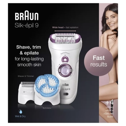 Эпилятор Braun S9 SES 9-735 Purple 3в1 с охлаждающей рукавичкой 4