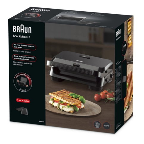 Электрогриль Braun SnackMaker 5 SM5001 с пластинами для гриля и поддоном для масла 5