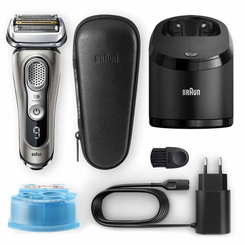 Электробритва Braun Series 9 9385cc со станцией Clean&Charge с функцией сушки и кожаным футляром 1