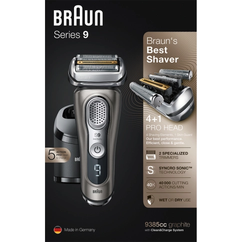 Электробритва Braun Series 9 9385cc со станцией Clean&Charge с функцией сушки и кожаным футляром 8