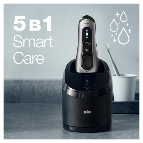 Электробритва Braun Series 8 8467cc со станцией SmartCare 5 в 1 и тканевым футляром 8