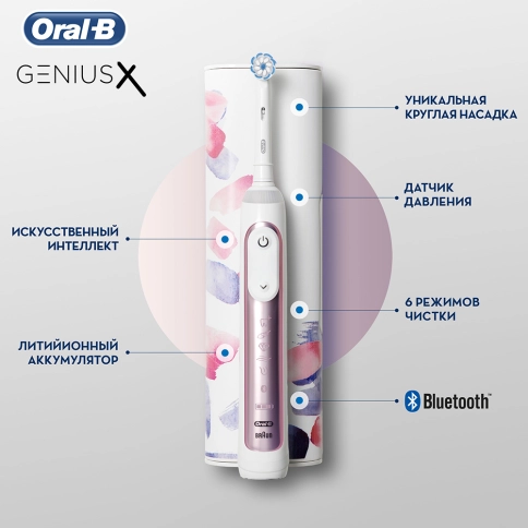 Электрическая зубная щетка Oral-B Genius X 20000N Special Edition Розовая 1