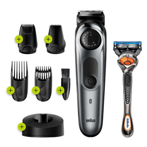 Триммер для бороды Braun BT7240 + Бритва Gillette 6