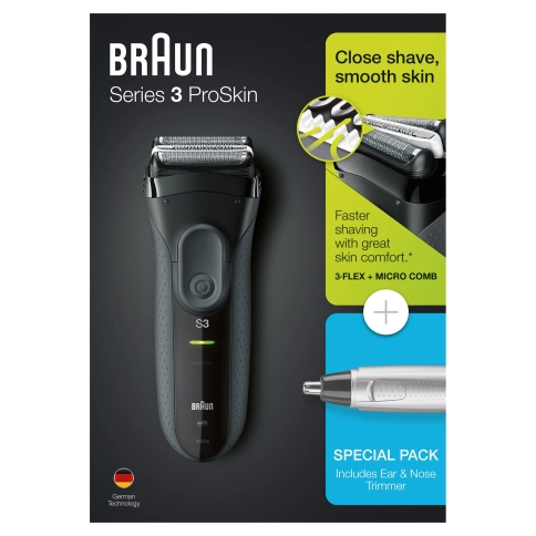 Электробритва Braun Series 3 ProSkin 3000s + Триммер для носа и ушей Braun Ear&Nose EN10 (уценка) 3