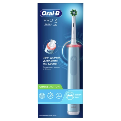 Электрическая зубная щетка ORAL-B Pro 3 3000/D505.513.3 CrossAction голубая 1