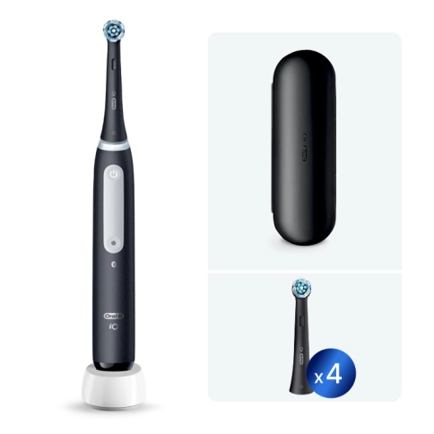 Электрическая зубная щетка Oral-B iO 4 Matt Black с насадкой Oral-B iO Ultimate Clean (4 шт) черные 0