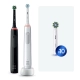 Набор электрических зубных щеток Oral-B Pro 3 Black and White (2 шт) + Насадки Oral-B CrossAction (10 шт)