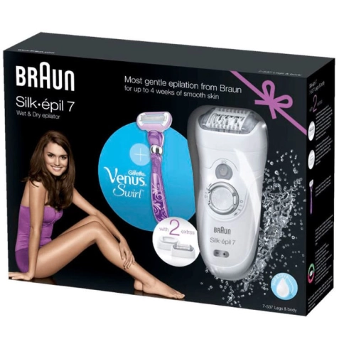 Эпилятор Braun Silk-epil 7 7-537 + бритва Gillette Venus 3 Эпилятор Braun Silk-epil 7 7-537 + бритва Gillette Venus 3