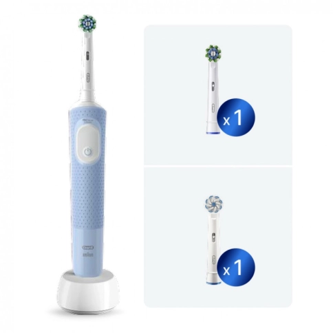 Электрическая зубная щетка Oral-B Vitality Pro D103.423.3H Голубая+дополнительная насадка Oral-B EB60 Sensitive Clean, 1 шт+Насадка Cross Action 0