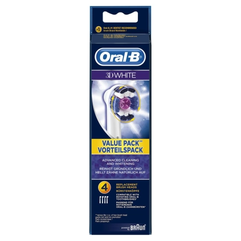 Насадка Oral-B 3D White для отбеливающей чистки (4 шт) белая 11 Насадка Oral-B 3D White для отбеливающей чистки (4 шт) белая 11