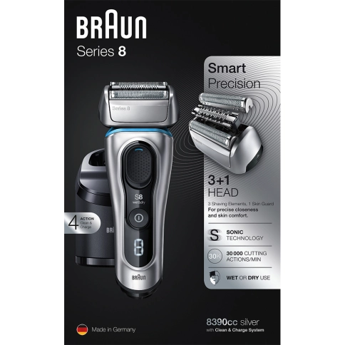 Электробритва Braun Series 8 8390cc со станцией Clean&Charge и тканевым футляром 7