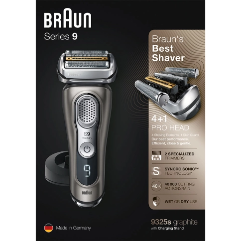 Электробритва Braun Series 9 9325s с зарядной станцией и тканевым футляром 9