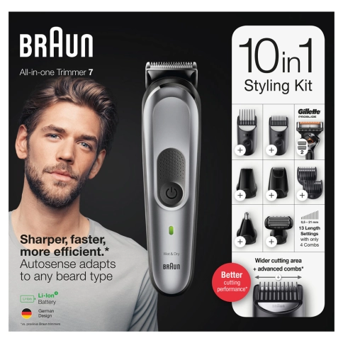 Триммер для бороды Braun BT7340 + Бритва Gillette 12