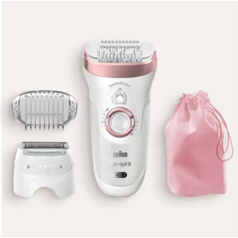 Эпилятор Braun Silk-epil 9 SensoSmart 9/730 2в1 с 2 насадками белый/розовый 1