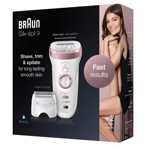 Эпилятор Braun Silk-epil 9 SensoSmart 9/730 2в1 с 2 насадками белый/розовый 6