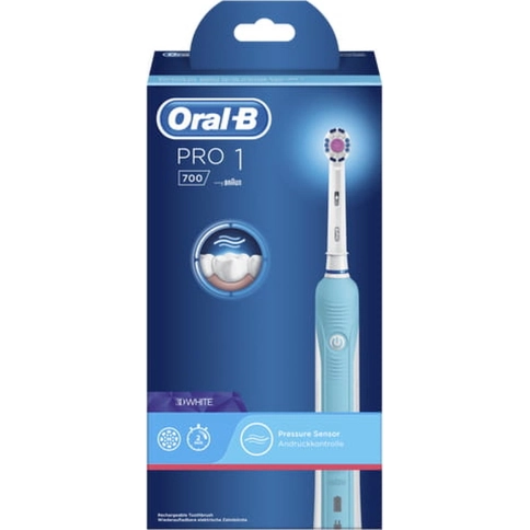 Электрическая зубная щетка Oral-B Pro 700 3DWHITE D16.513.U, голубая 1