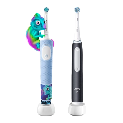 Набор электрических зубных щеток Oral-B Vitality Kids Хамелеон + iO 3 Matt Black 0