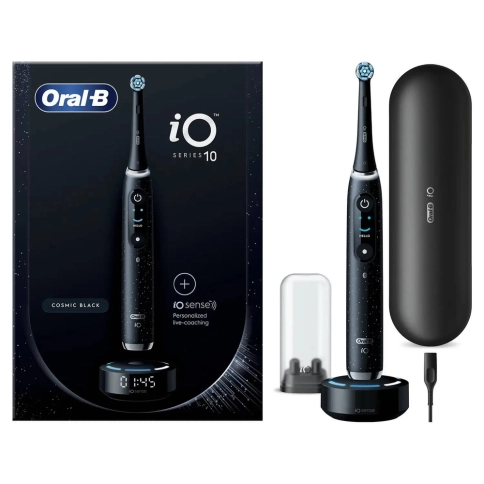 Электрическая зубная щетка Oral-B iO 10 Cosmic Black c футляром и насадками Ultimate Clean (2 шт) черные 4