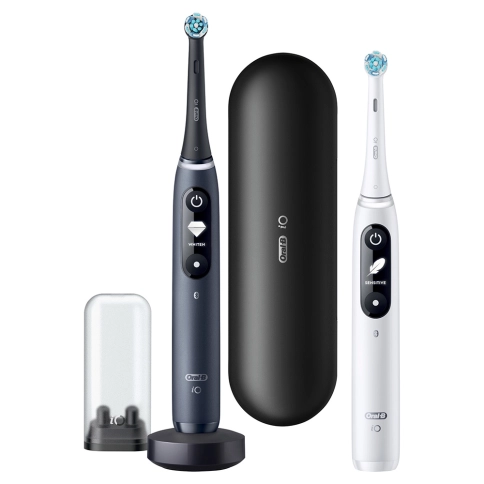 Набор электрических зубных щеток Oral-B iO 7 Duo Black Onyx, White Alabaster + ПОДАРОК: Насадка Gentle Care, 2шт 1