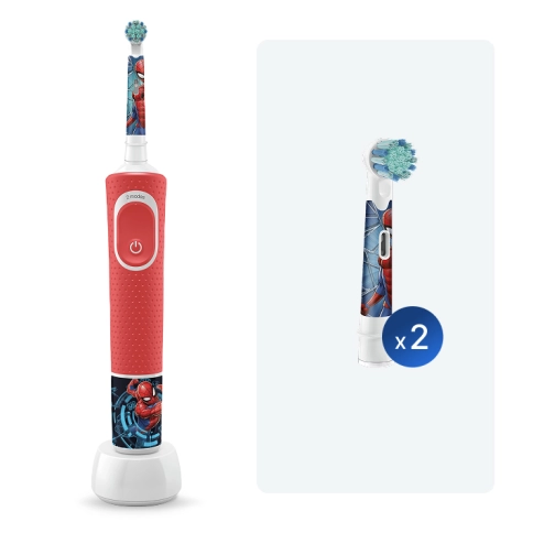 Детская электрическая зубная щетка Oral-B Vitality Kids Spiderman "Человек-паук" + Насадки Oral-B Spiderman Kids (2 шт) 0