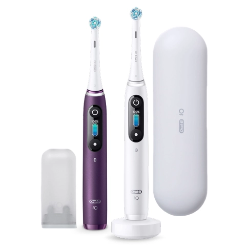 Набор электрических зубных щеток Oral-B iO 8 Duo White Alabaster, Violet Ametrine + ПОДАРОК: Насадка Gentle Care, 2шт 22