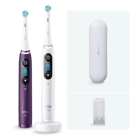 Электрическая зубная щетка Oral-B iO 8 Duo White Alabaster, Violet Ametrine 0