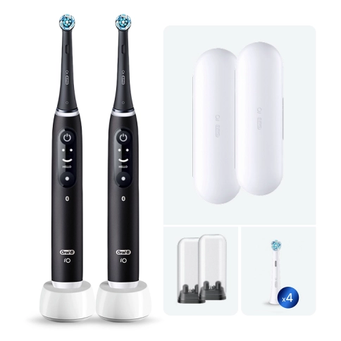 Набор электрических зубных щеток Oral-B iO 6 DUO Black Lava (2 шт) насадками Ultimate Clean (4 шт) 0