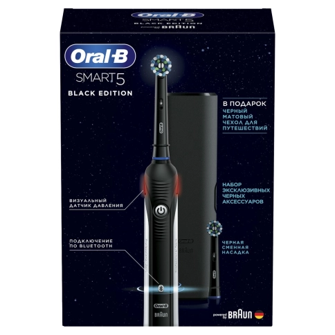 Электрическая зубная щетка Oral-B Smart 5 D601.523.5X CrossAction Black 13