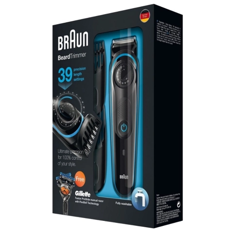 Триммер для бороды Braun BT3040 + Бритва Gillette 5