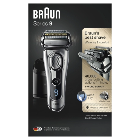 Электробритва Braun Series 9 9291cc со станцией Clean&Charge и тканевым футляром 5