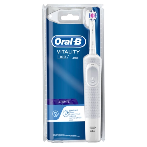 Электрическая зубная щетка Oral-B Vitality белая 3D White 9