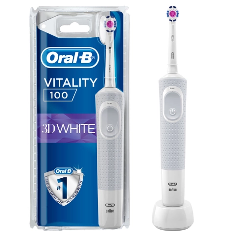Электрическая зубная щетка Oral-B Vitality белая 3D White 1