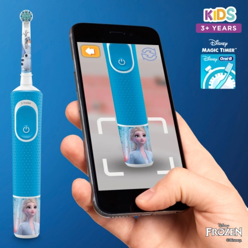 Детская электрическая зубная щетка Oral-B Vitality Kids Frozen "Холодное сердце" + Насадки Oral-B Frozen Kids (2 шт) 10