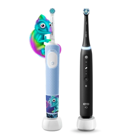 Набор электрических зубных щеток Oral-B Vitality Kids Хамелеон + iO 5 Matte Black 0