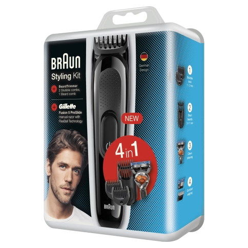 Триммер универсальный Braun SK3000, 4-в-1 + Бритва Gillette 6