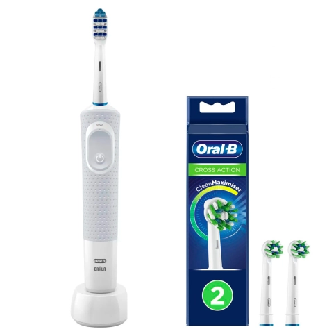 Электрическая зубная щетка Oral-B Vitality TRIZONE 100 WHITE + Насадка Cross Action (2 шт) EB 50-2 0 Электрическая зубная щетка Oral-B Vitality TRIZONE 100 WHITE + Насадка Cross Action (2 шт) EB 50-2 0