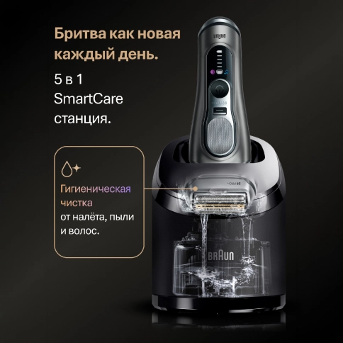Электробритва Braun Series 9 PRO+ 9655cc со станцией очистки и зарядки 7
